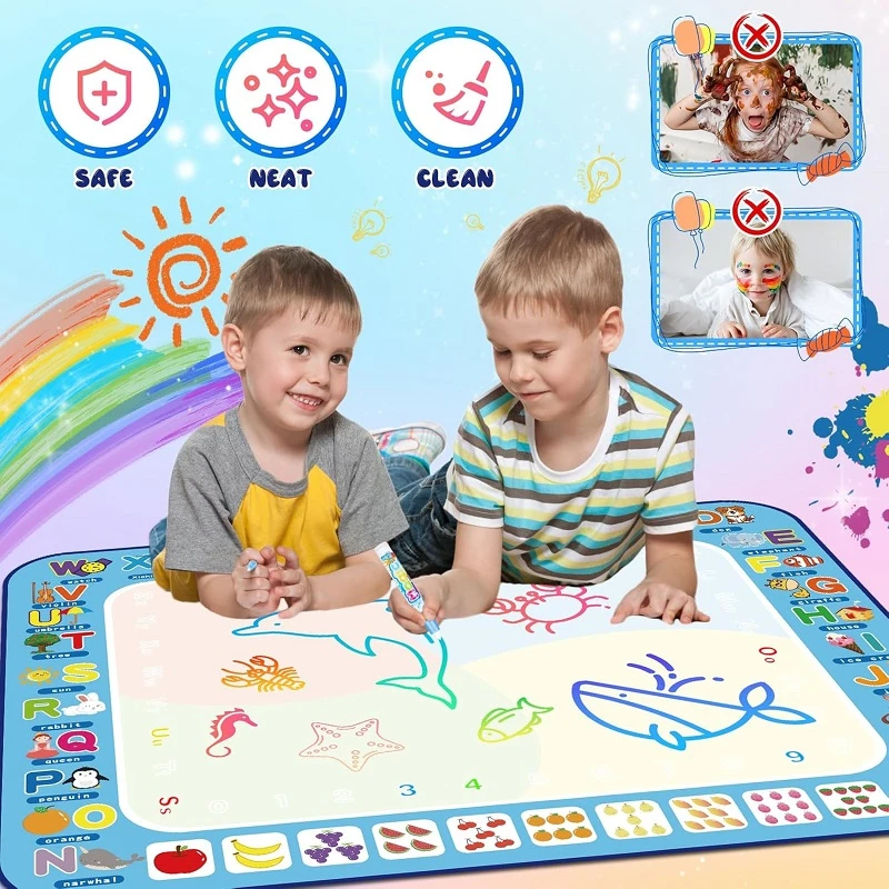 Magic Water Doodle Mat, Drawing Mat, Watercolour Writing, Painting Doodle Board for Children - Thumbnail 3