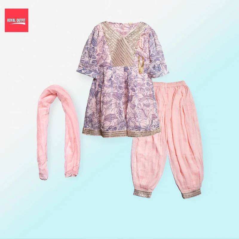 Girls Exclusive  3 pcs Frock Set