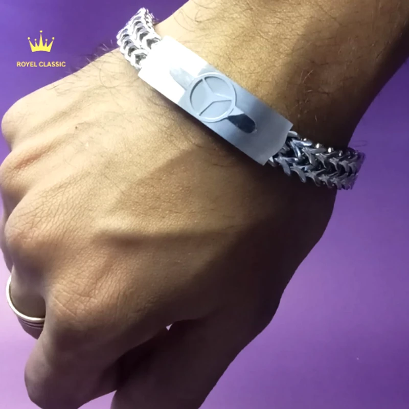 Pristine Artistry Raven silver Thick Cuban Chain Bracelet