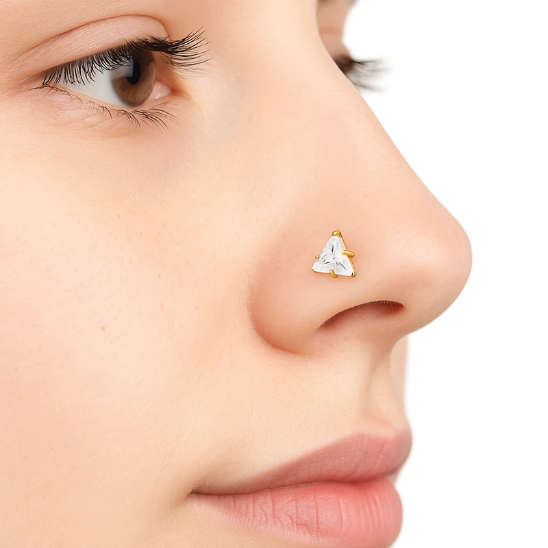 Orginal Diamond Cut Triangle Nose Pin
