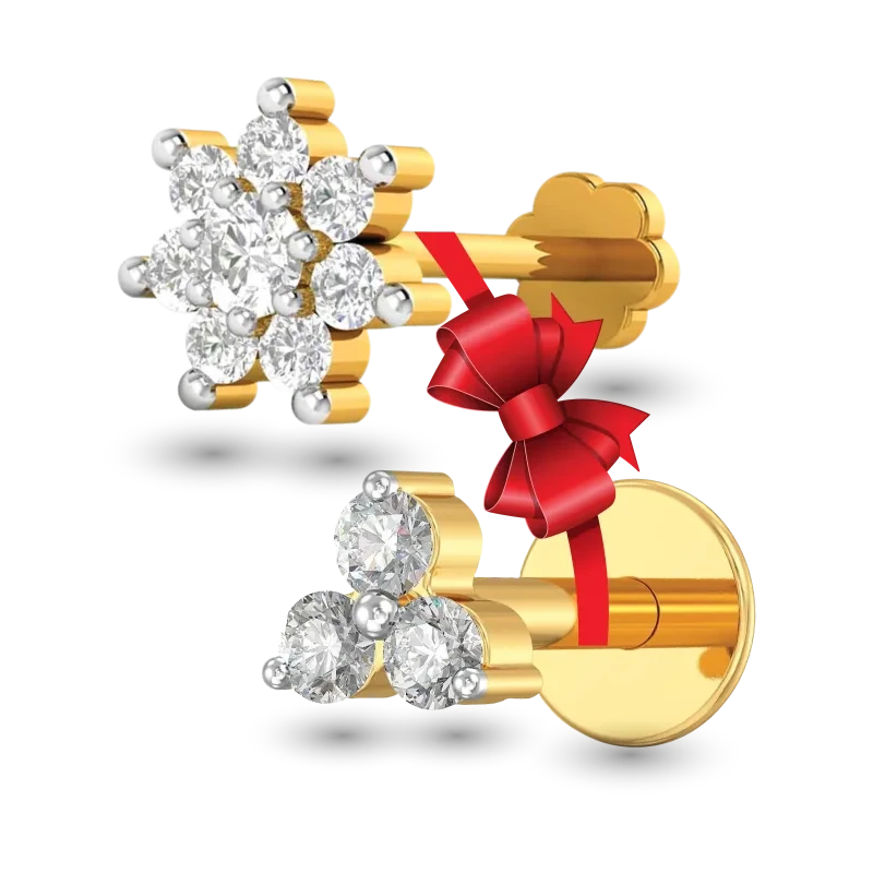 Best Selling 3+7Stone Diamond Cut Nose Pin