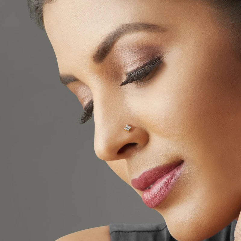 Best Selling 4 Stone Diamond Cut Nose Pin