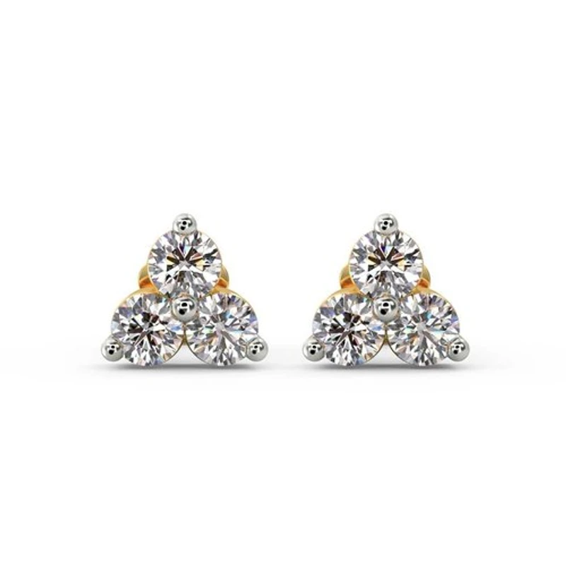 Diamond Cut 3 Stone Nose Pin  (0.05 CN)