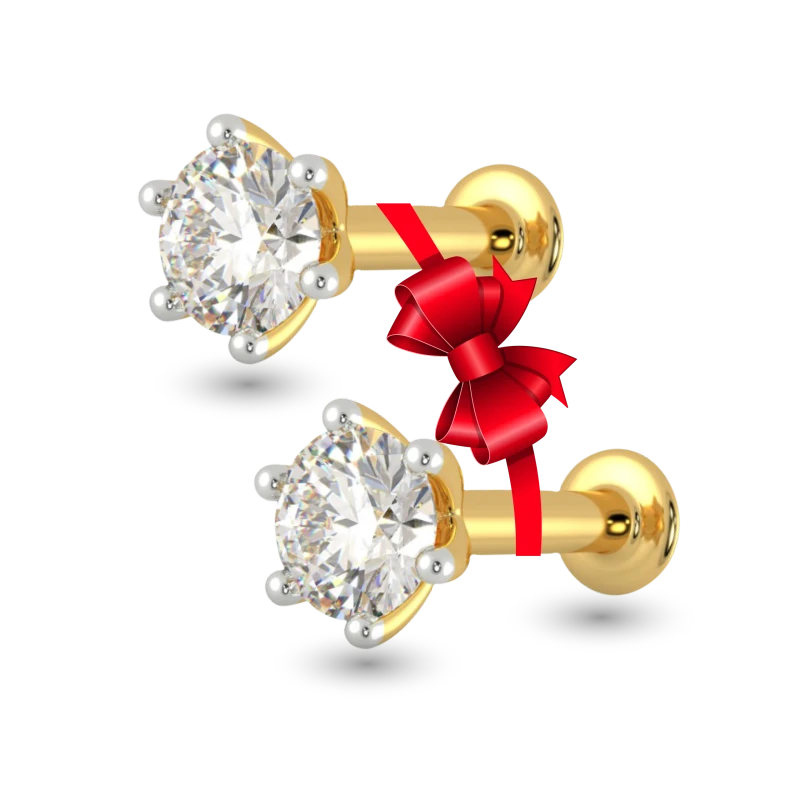 1+1 Stone Diamond Cut Nose Pin