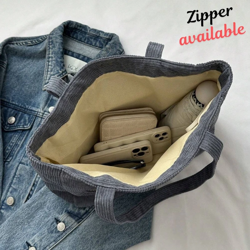 Casual Elegant Grey Color Binding Tote Bag - Image 4