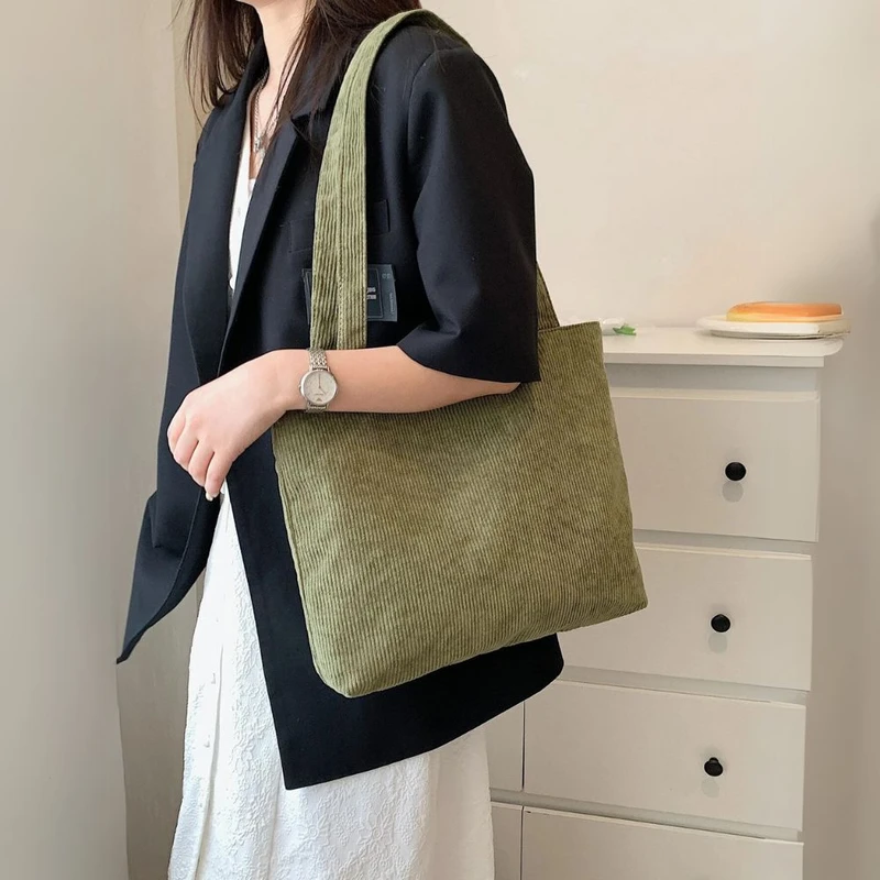 Army Green Colorful Letter Tote Bag Set - Image 3