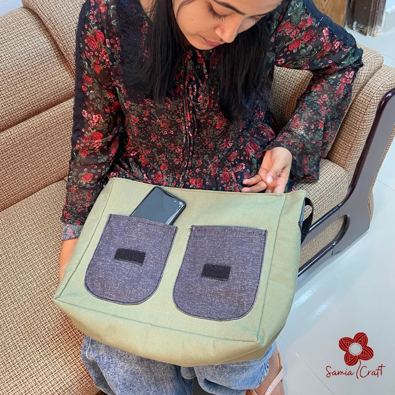 Unisex Light Green Color Crossbody Bag - Image 3