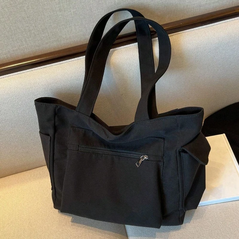 Unisex Ruched Black Color Shopper Bag - Image 3