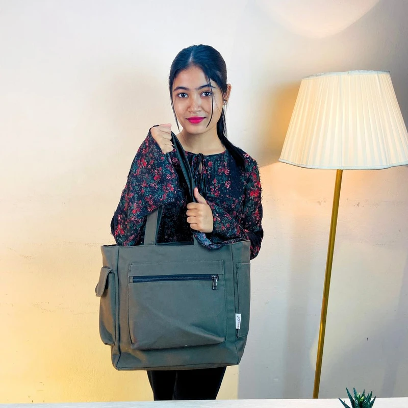 Large Shoulder Bag Deep Olive Color