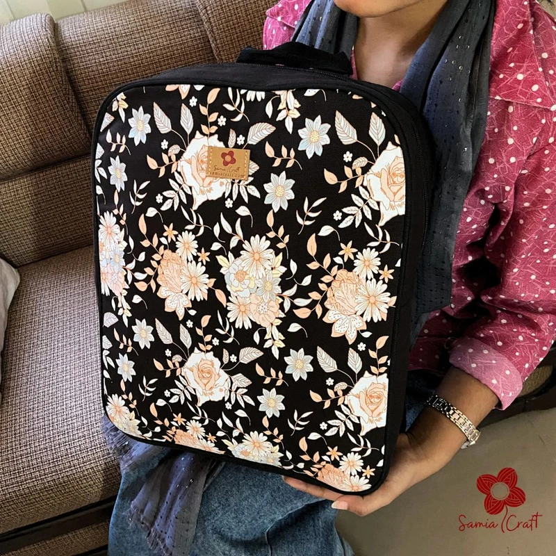 Canvas Backpack with Secure Laptop Compartment Brown Color