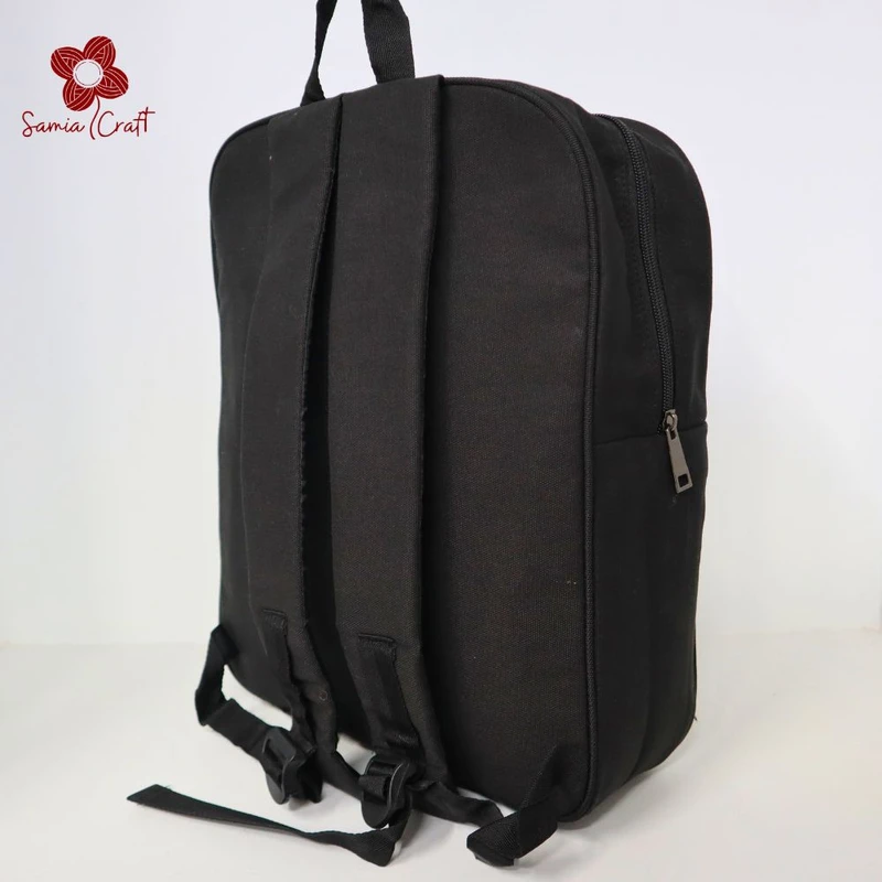 Canvas Backpack with Secure Laptop Compartment Brown Color - Image 3