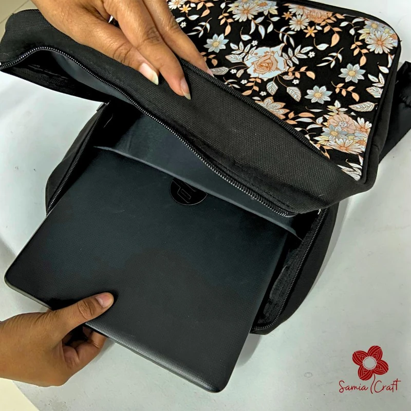 Canvas Backpack with Secure Laptop Compartment Brown Color - Image 4