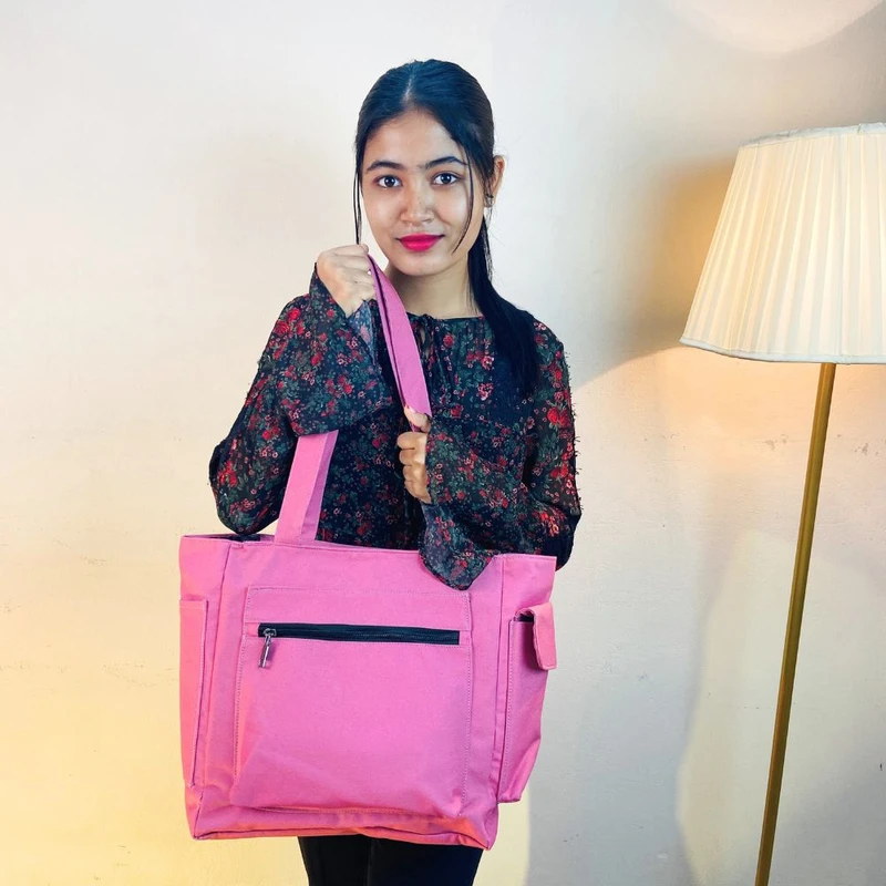 Large Shoulder Bag Pink Color