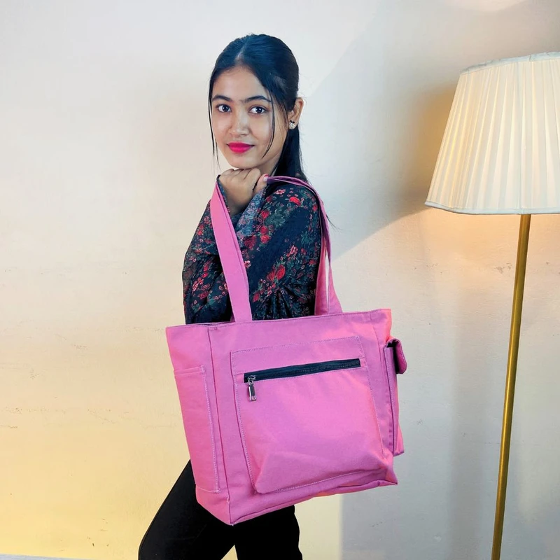 Large Shoulder Bag Pink Color