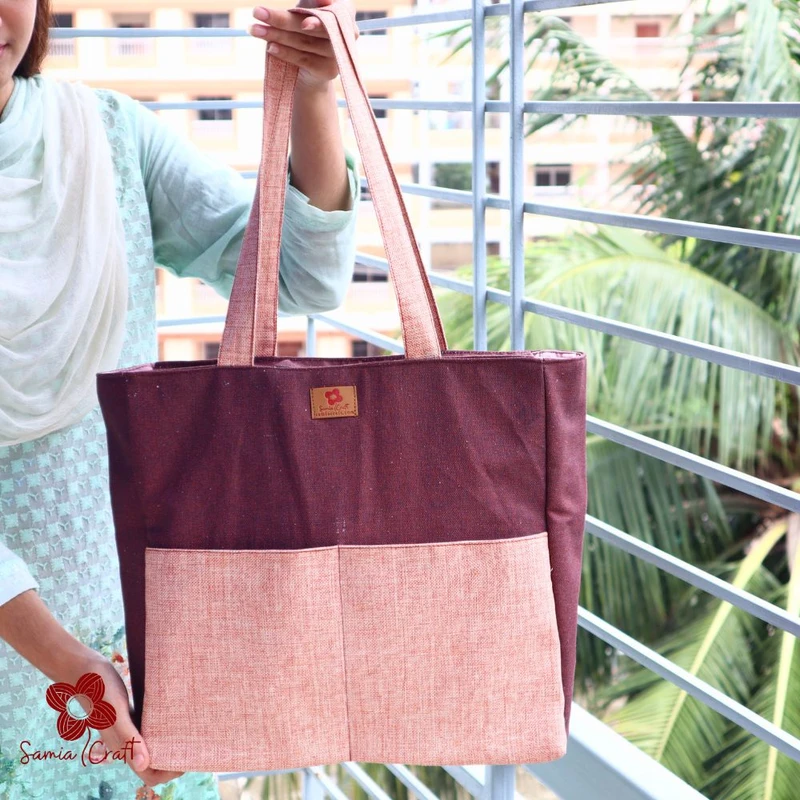 Meroon 2pocket Canvas Shoulder Bag