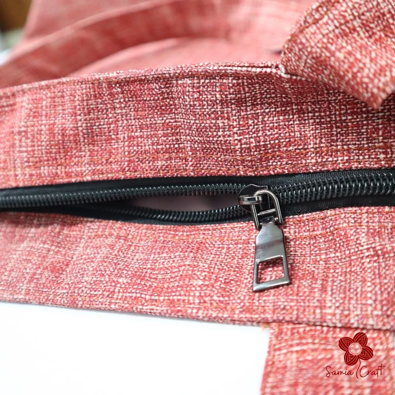 Pink White Crosshatch Shoulder Bag - Image 4