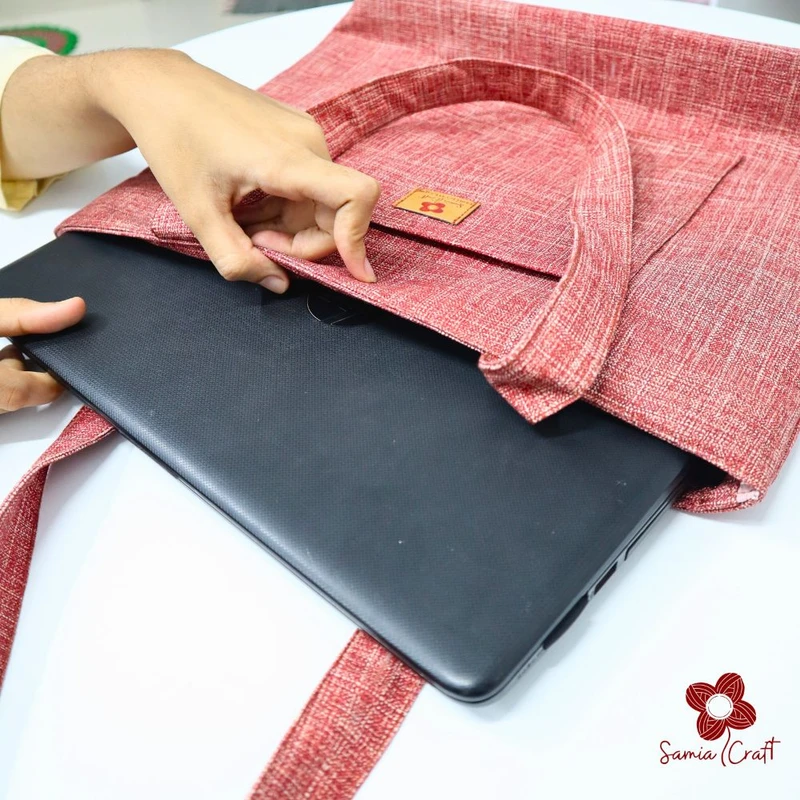 Pink White Crosshatch Shoulder Bag - Image 5