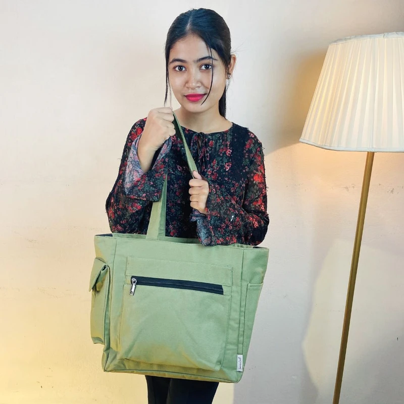 Light Green Color Large Shoulder Bag