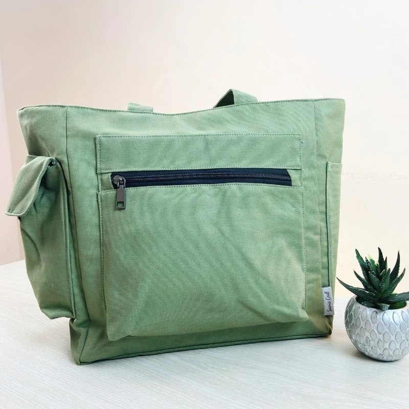 Light Green Color Large Shoulder Bag - Image 3