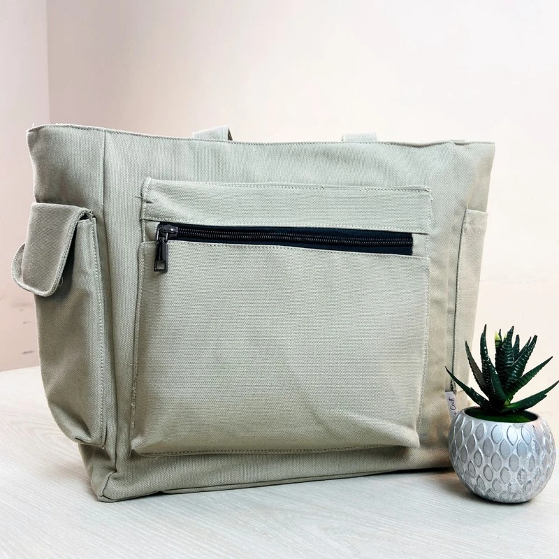 Light Khaki Color Large Shoulder Bag - Image 3