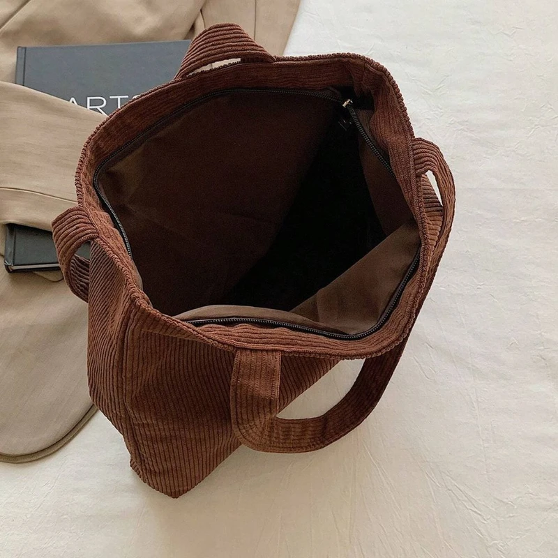 Coffee Brown Colorful Tote Bag Set Casual Stylish - Image 4