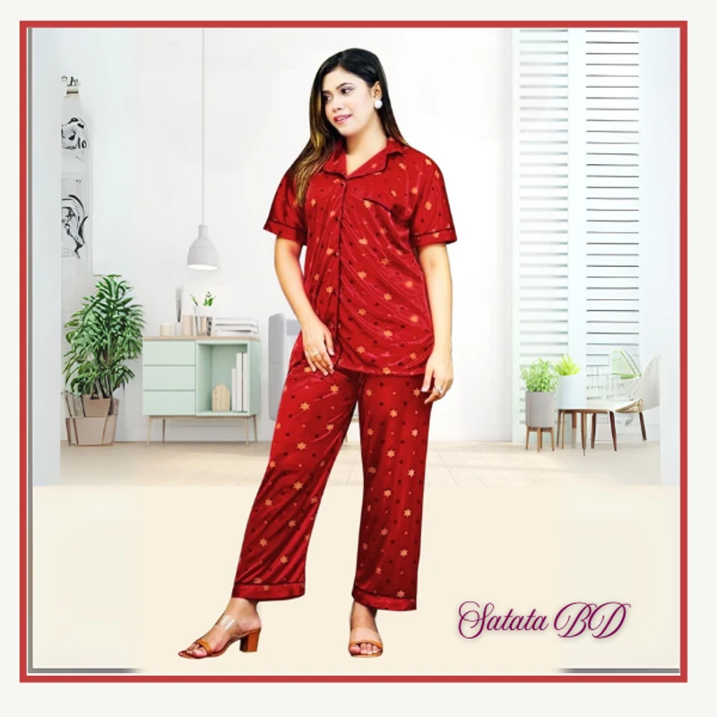 Luxurious 2-Piece Women’s China Sartin Shirt,Pant Traditional Style