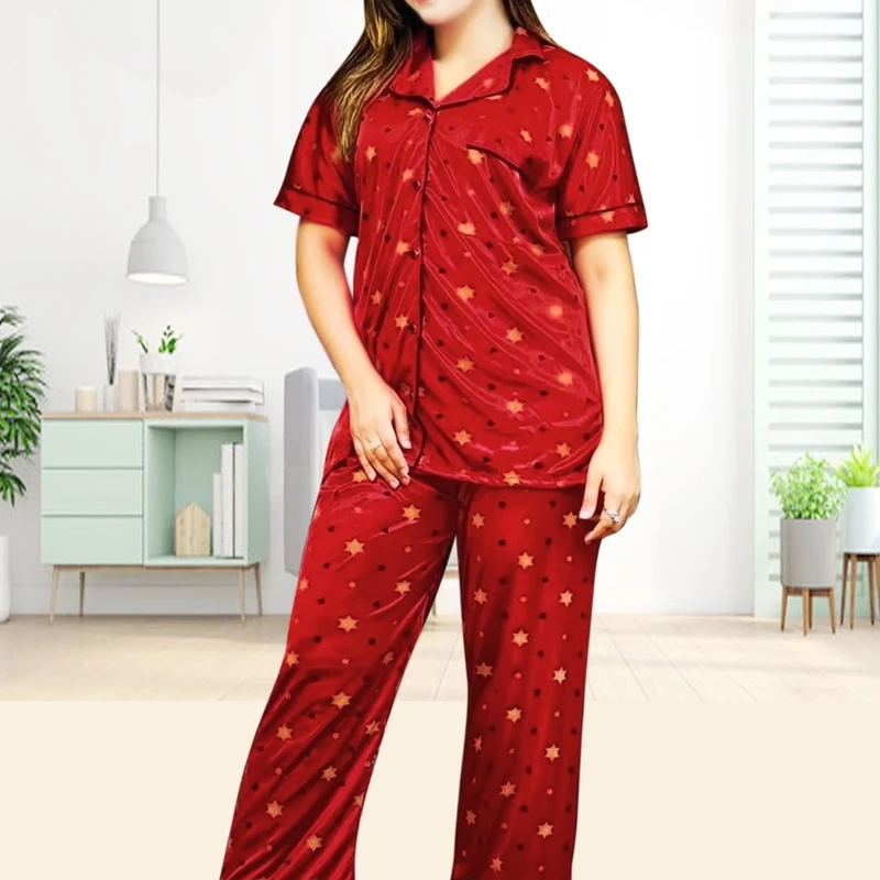 Luxurious 2-Piece Women’s China Sartin Shirt,Pant Traditional Style