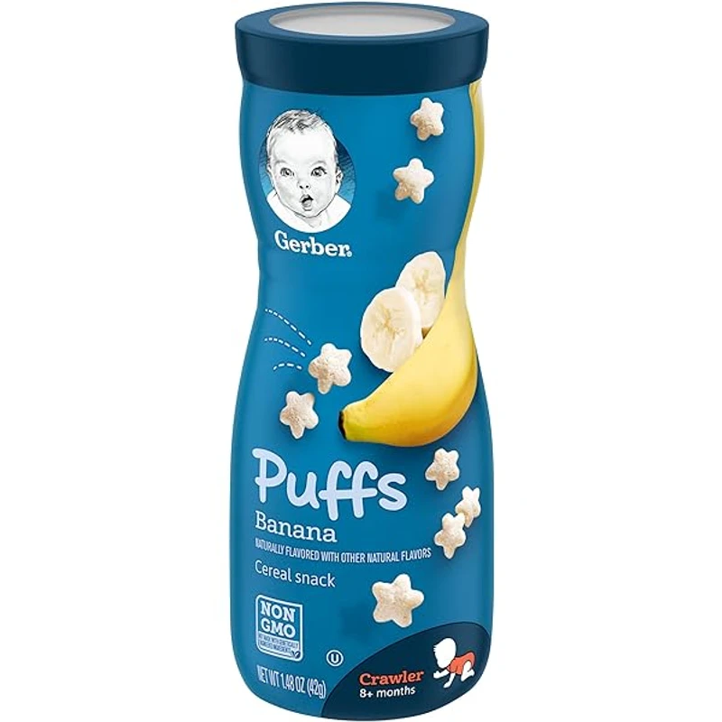 GERBER Fruit Puffs Baby Snacks in Banana, Apple, Strawberry – 42g Made in USA - Image 4