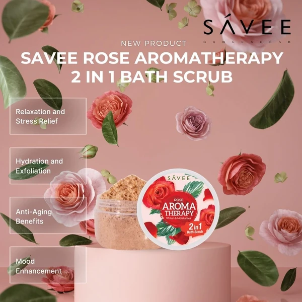 SAVEE ROSE AROMATHERAPY 2 IN 1 BATH SCRUB 180G