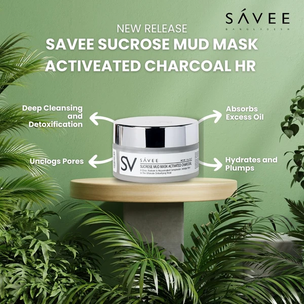 SAVEE  SUCROSE MUD MASK  ACTIVATED CHARCOAL (30g)