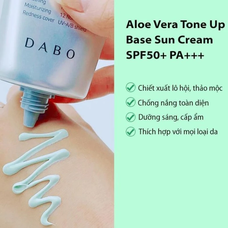 Dabo Aloe Vera Tone-Up Base Sun Cream 70ml - Image 3