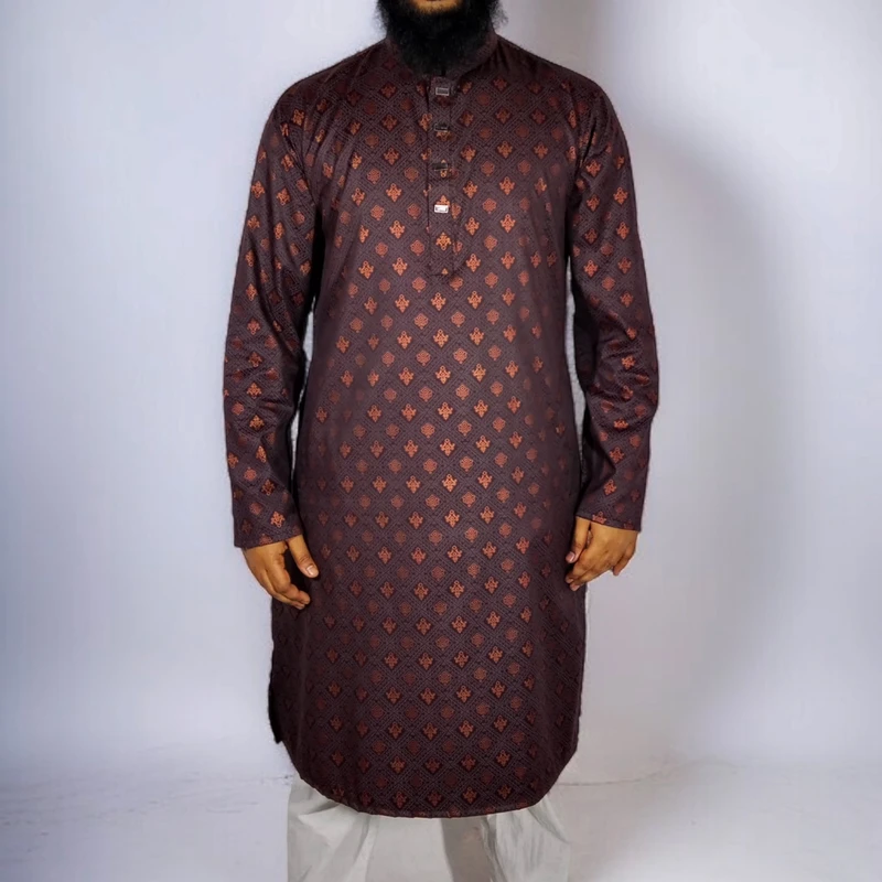 luxury Royel Brown Printed Panjabi