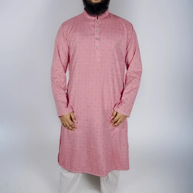 Baby Pink Printed Panjabi
