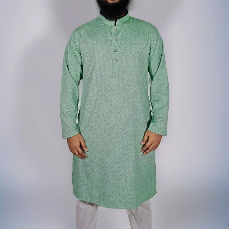 Light Green Printed Panjabi