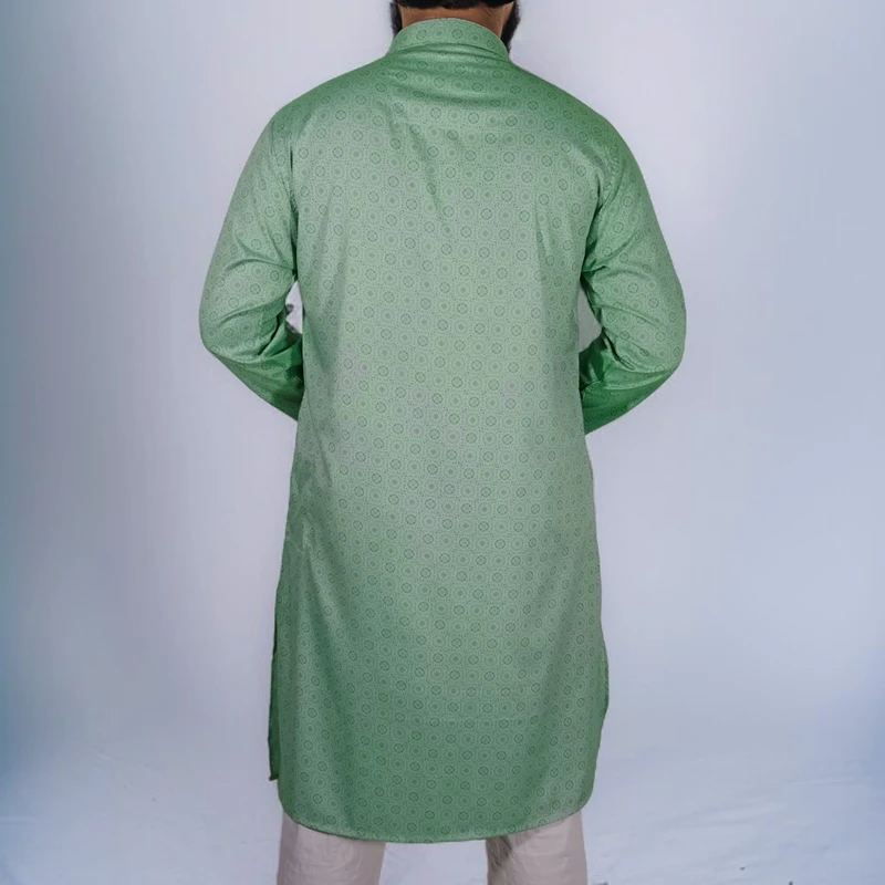 Light Green Printed Panjabi