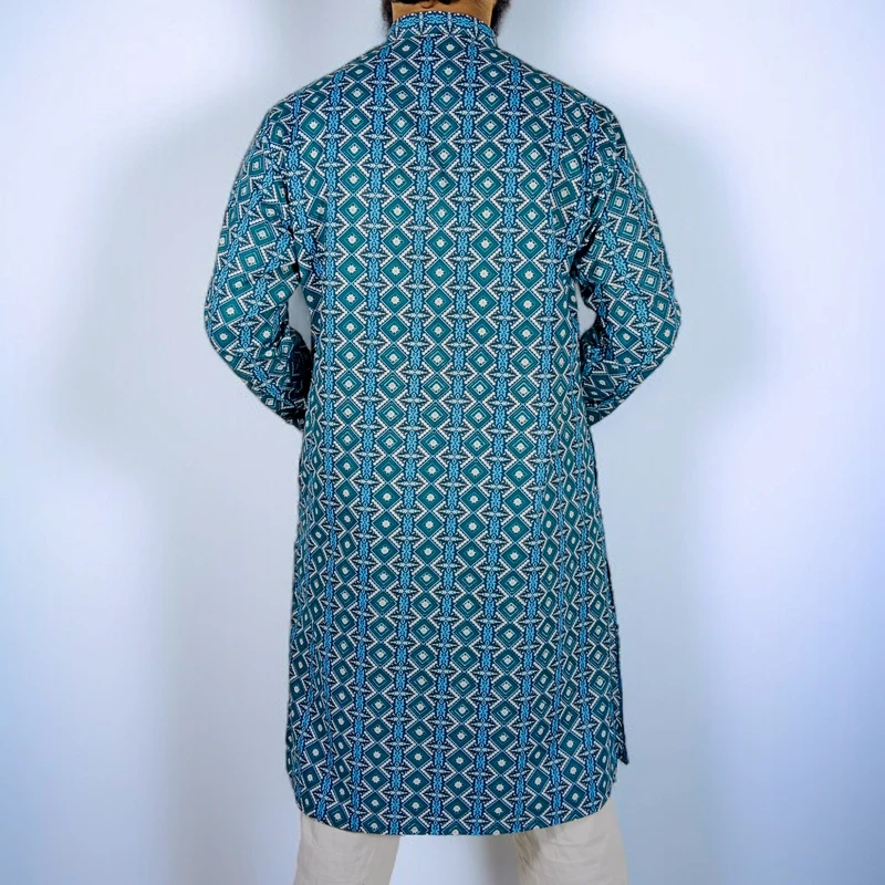 Sky Blue Printed Panjabi