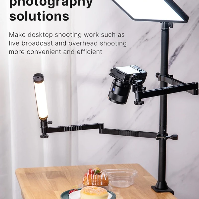 VIJIM LS22 Desktop Live Stand Set 3 in 1 With Laptop Tray Video Light Stand Extend Mic Arm - Image 3