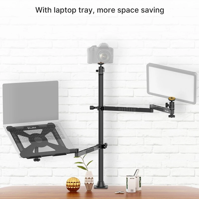 VIJIM LS22 Desktop Live Stand Set 3 in 1 With Laptop Tray Video Light Stand Extend Mic Arm - Image 4