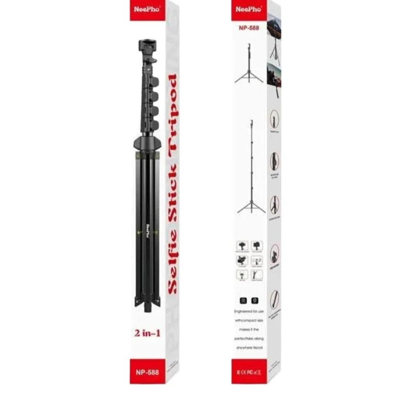 NeePho NP-9988 Photo Tripod Stand for VR Video Portrait Product Photography Tripod Black - Image 3