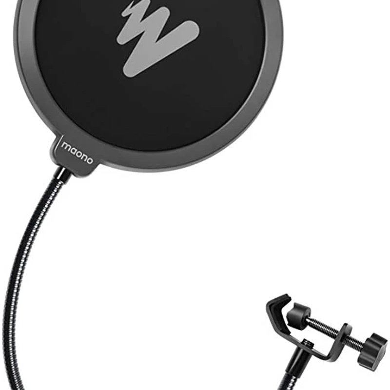 Maono AU-B00 Pop Filter for Studio Condenser Microphone with Wind Screen and Metal Gooseneck Holder