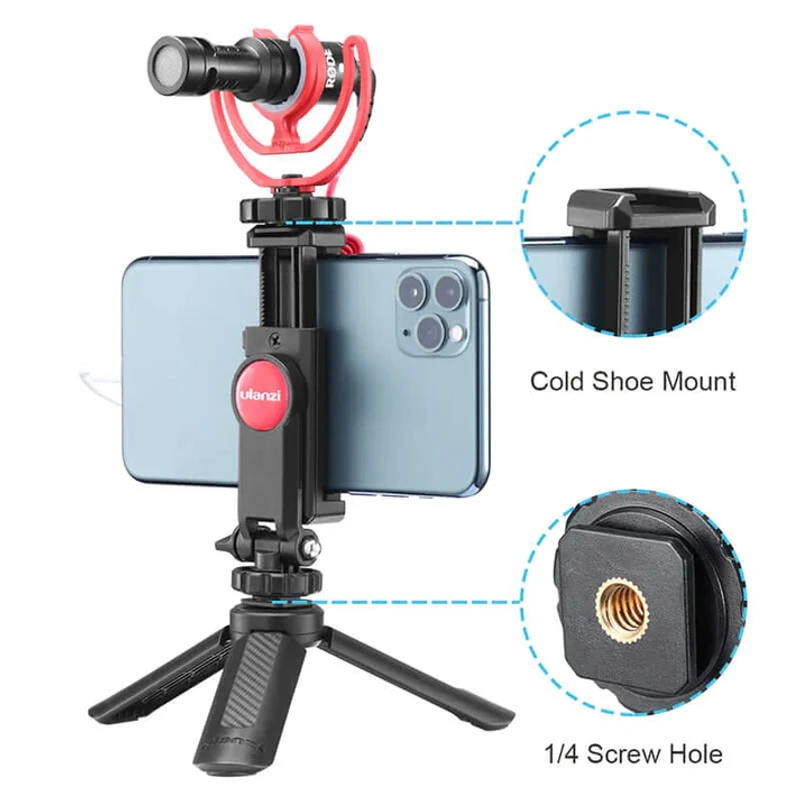 Ulanzi ST-06 Camera Hot Shoe Phone Tripod Mount 360 Rotation Cold Shoe Monitor Phone DSLR Mount Adapter for Gimbal Mic LED Light - Image 4