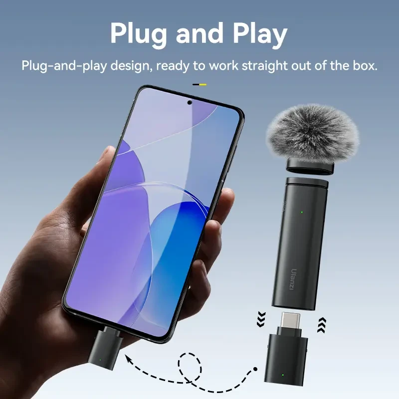Ulanzi WM-10 Wireless Clip-on Microphone for Type-c Mobile