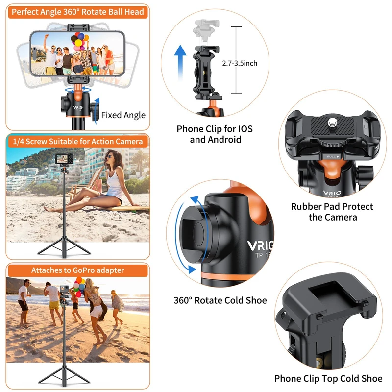VRIG TP16 Extendable Phone Tripod