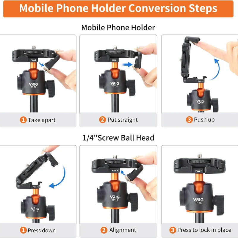 VRIG TP16 Extendable Phone Tripod - Image 3
