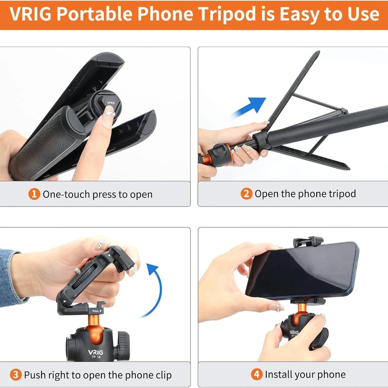 VRIG TP16 Extendable Phone Tripod - Image 4
