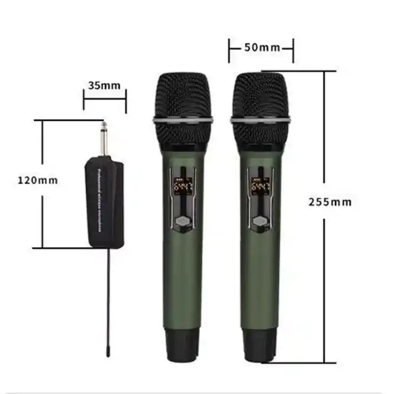 Shengfu cp-110 cd dual wireless hand microphone For journalist Black