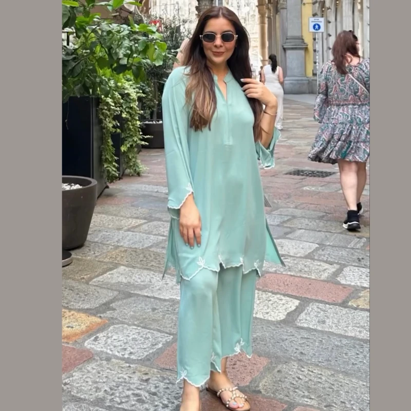 Ayesha Co-ord Set(pest colour)