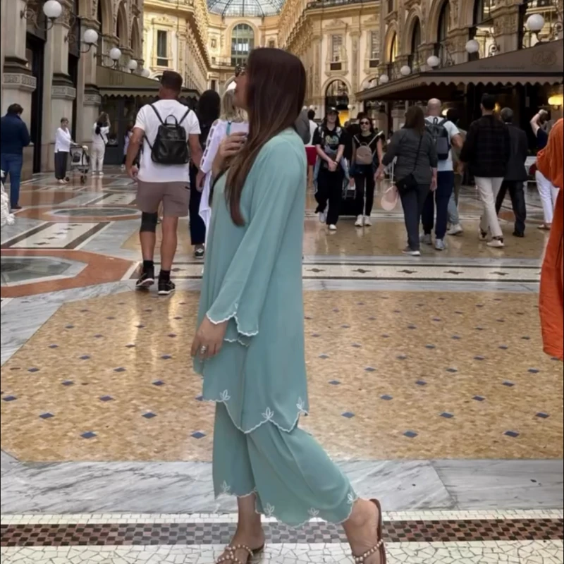 Ayesha Co-ord Set(pest colour)