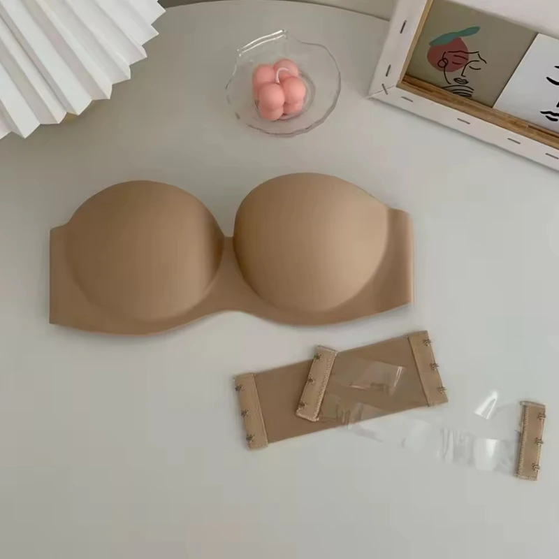 Top Half Cup Invisible Bra | Beauty Back | Strapless Bralette - Image 3