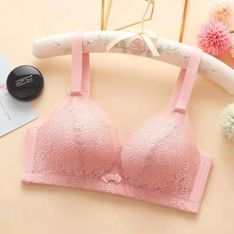 Summer Lace B Cup Quinquagenarian Thin Push Up Bra - Wire-Free Comfort